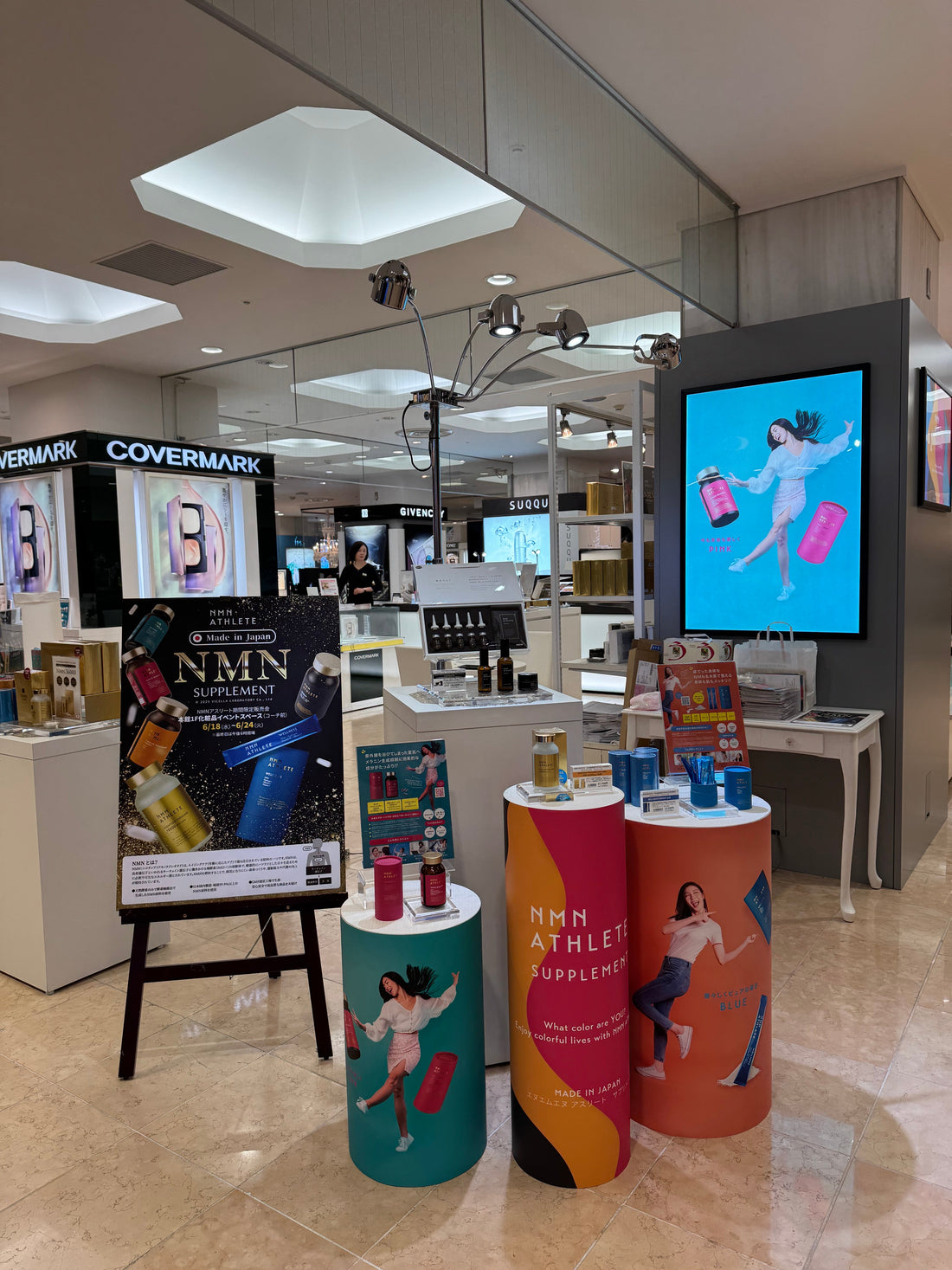 鶴屋本店１Fコスメコーナー＠NMN ATHLETE POP-UP SHOP